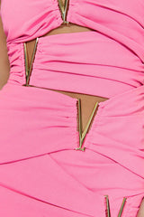 Victorie V-Hardware Mini Dress - Bubblegum Pink