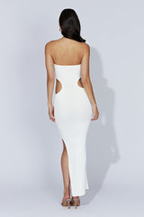 Kori Knit Bandeau Maxi Dress - White