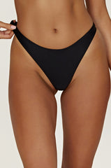 Rosie Recycled Nylon Cheeky Cut Bikini Bottoms - Black