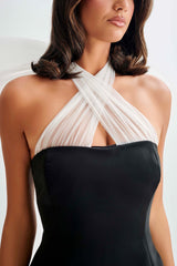 Maryam Tulle Bow Mini Dress - Black