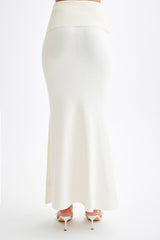 Karlie Knit Maxi Skirt With Ribbed Waist - Ivory
