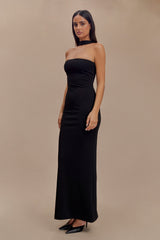 Velma Halter Collar Maxi Dress - Black