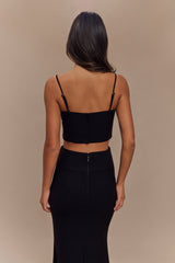 Grace Suiting Crop Top - Black