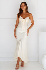 Lit From Within Satin Maxi Skirt Butter