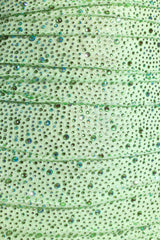 Embellished Draped Cowl-Neck Mini Dress in Pistachio