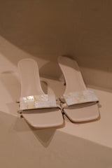 Lucy Shell Mules - Ivory Pearl