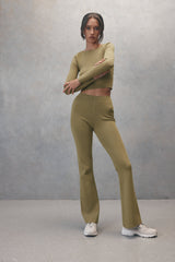 Rosetta Flare Knit Pants - Olive