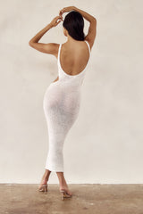 Shae Scoop Neck Knit Midi Dress - White