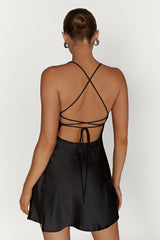 Sydney Mini Satin Dress - Black