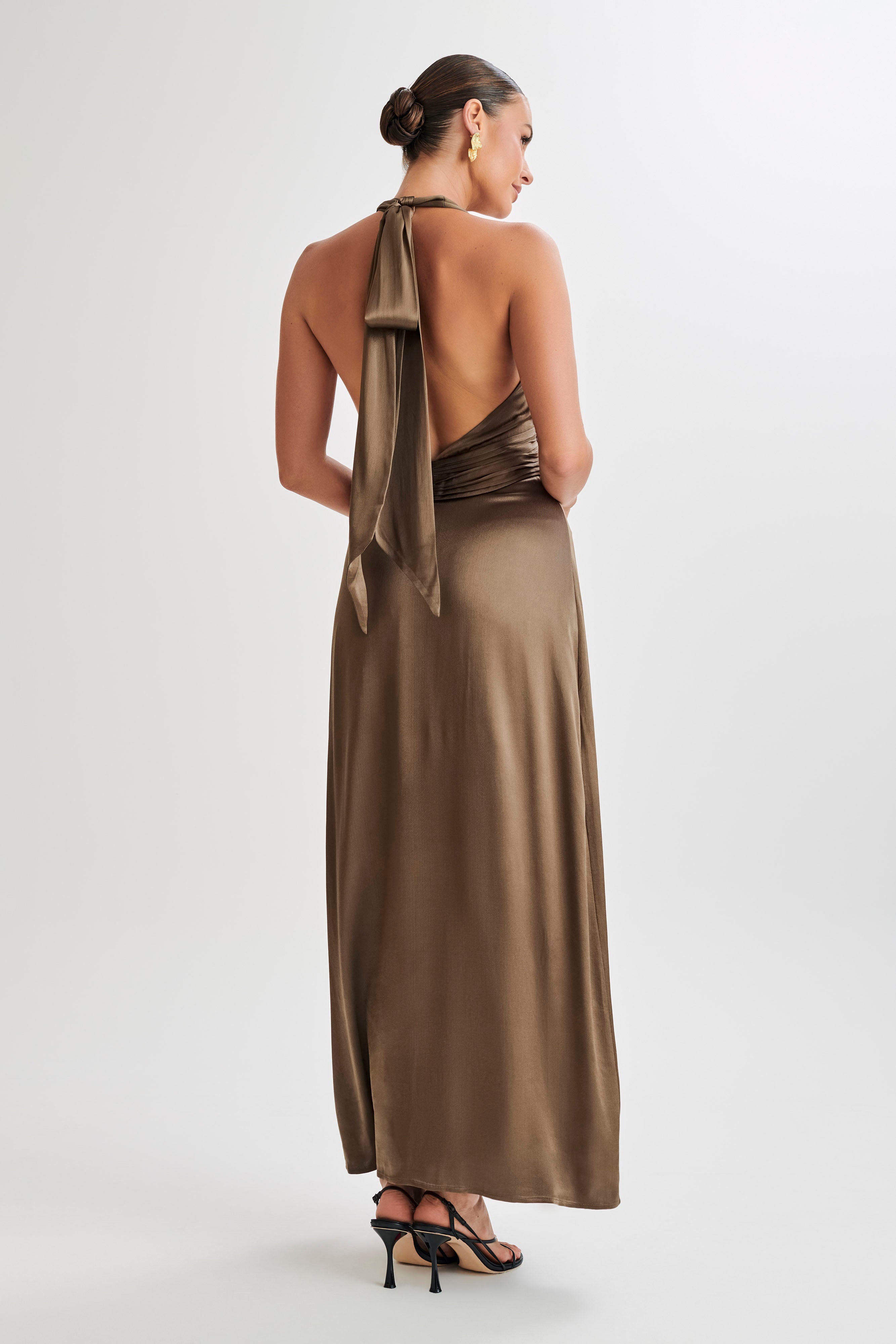 Milana Halter Maxi Dress - Khaki