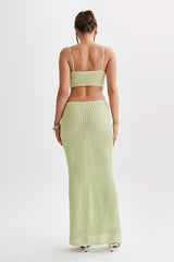 Nerida Knit Cut Out Maxi Dress - Seafoam Green