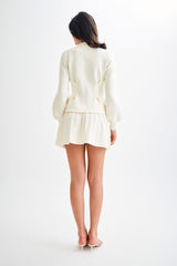 Beverly Knit Pleated Mini Skirt - Ivory