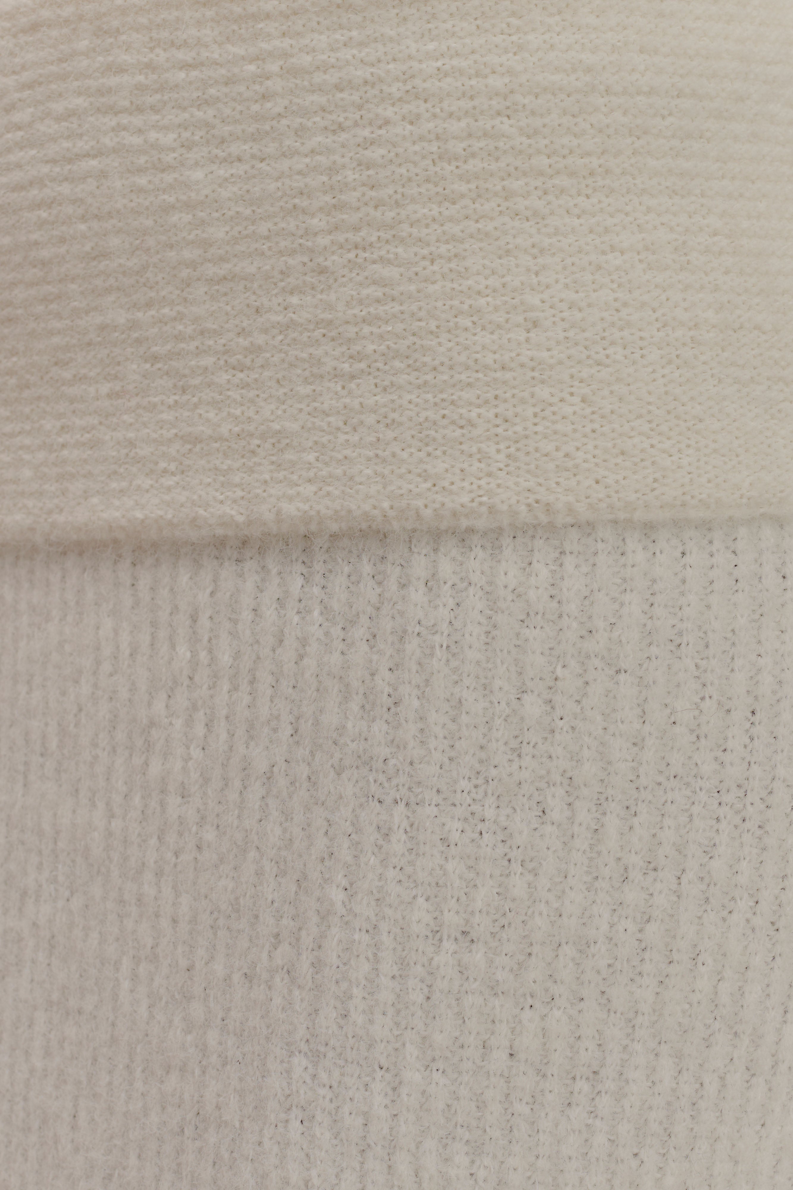 Charlotte Knit Maxi Skirt With Overlay - Ivory