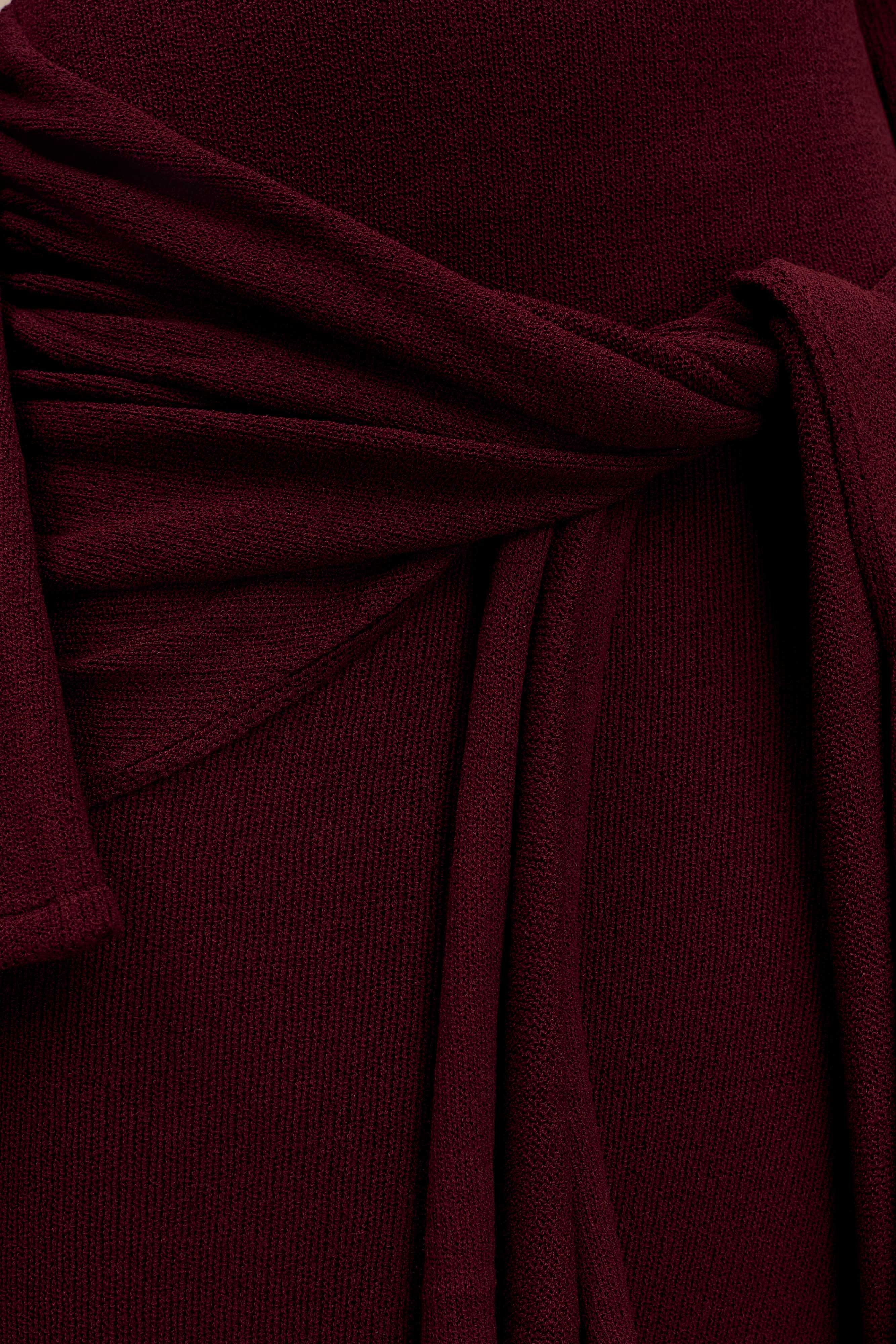 Cameron Off Shoulder Tie Maxi Dress - Merlot