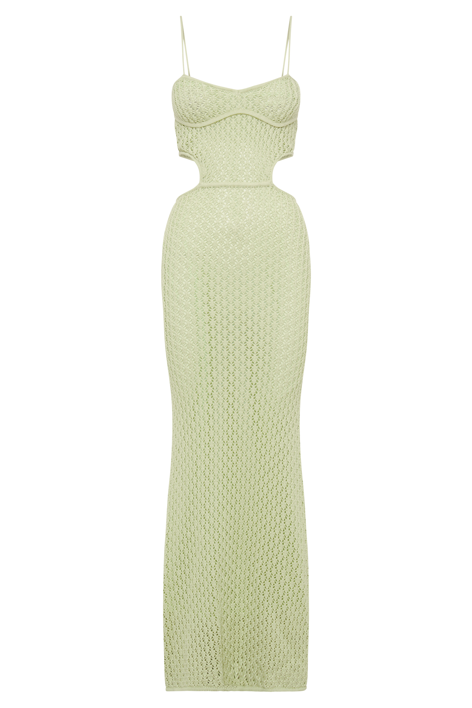 Nerida Knit Cut Out Maxi Dress - Seafoam Green