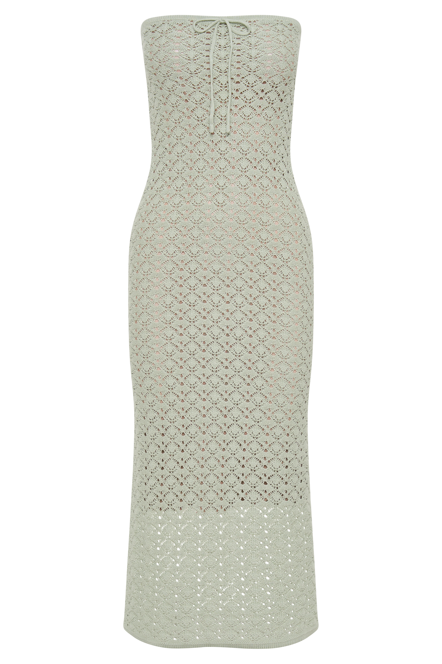 Delia Strapless Knit Midi Dress - Pastel Green