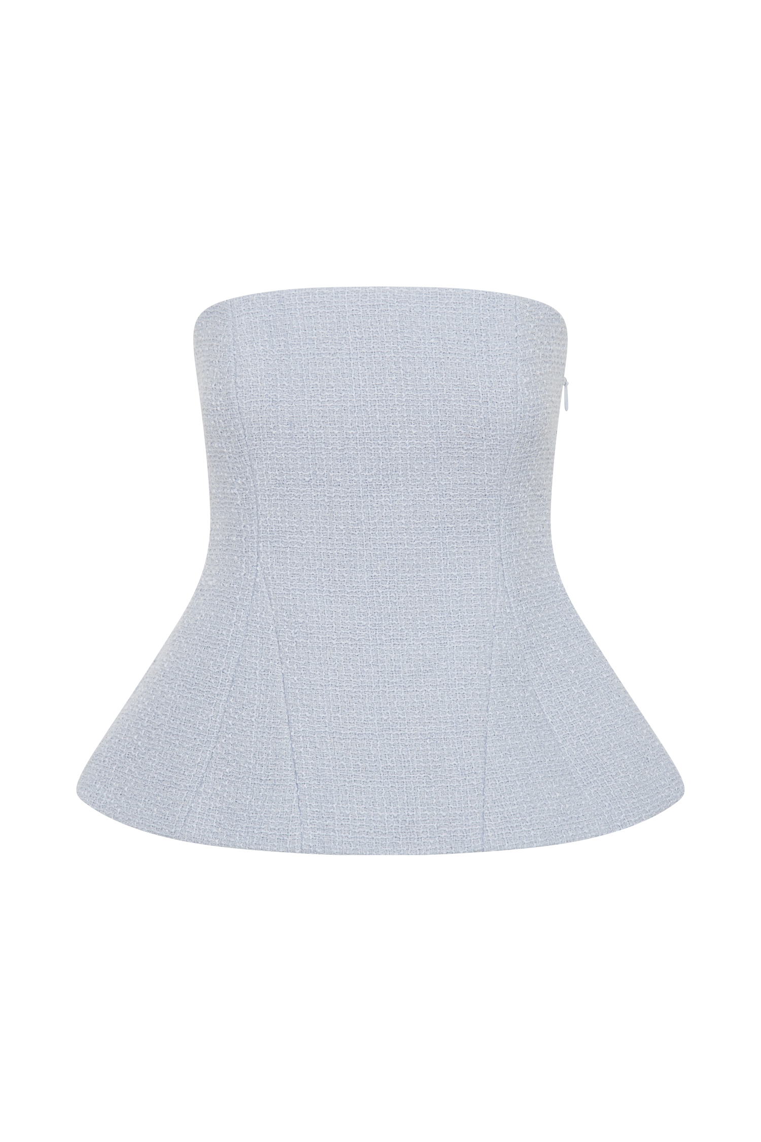 Cyrus Strapless Boucle Top - Sky Blue