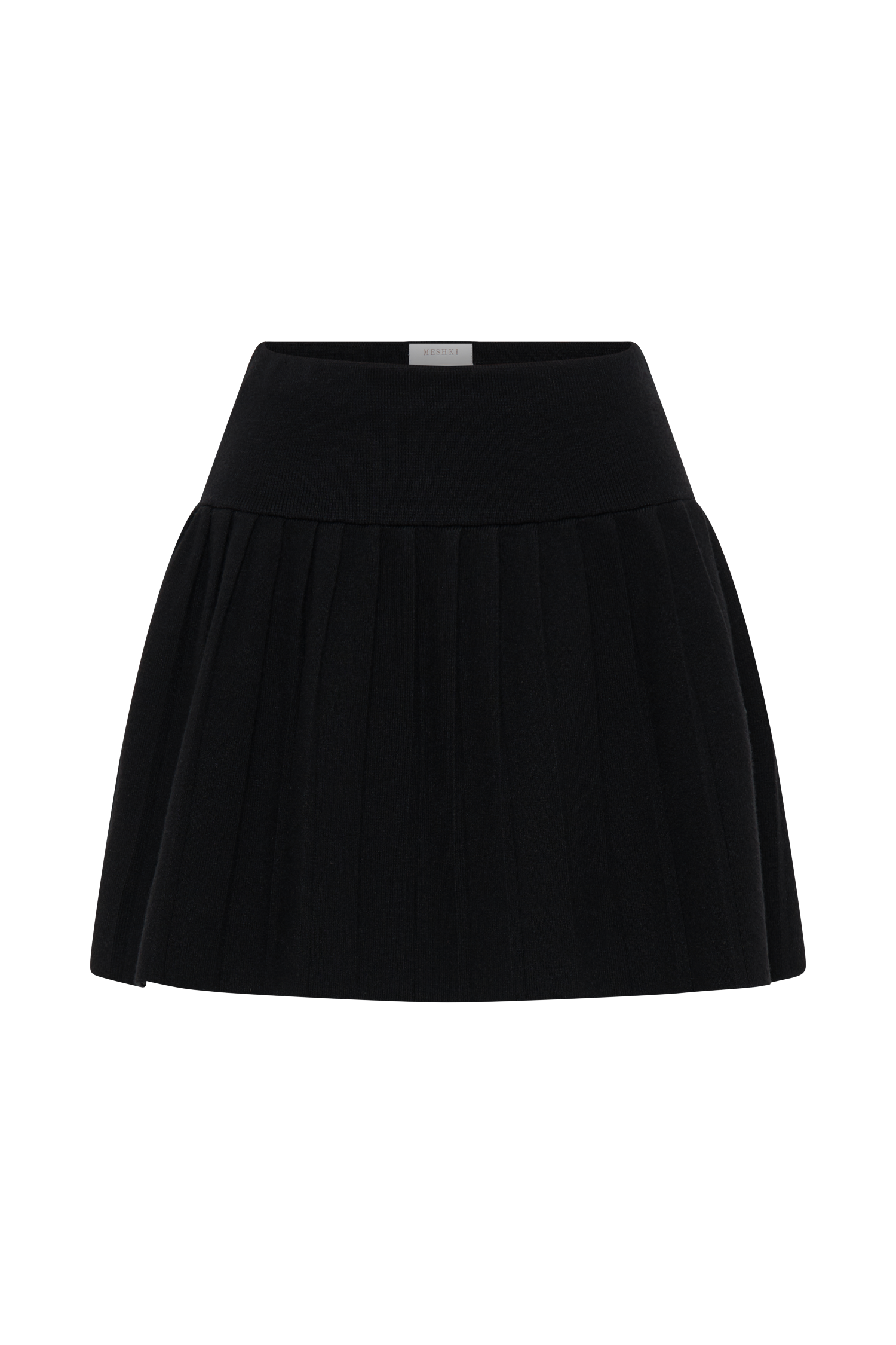 Beverly Knit Pleated Mini Skirt - Black