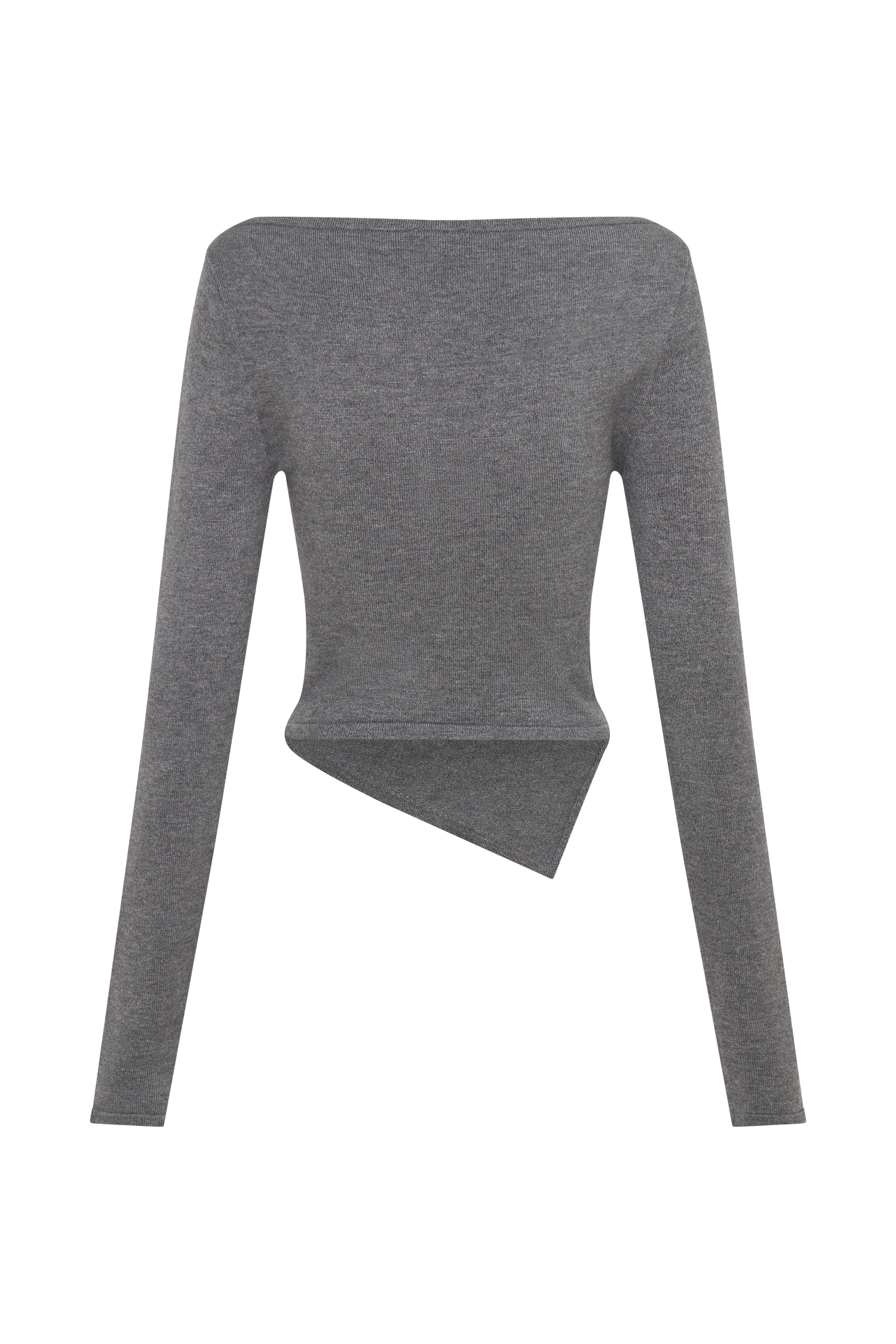 Karlie Off Shoulder Knit Top - Charcoal Marle