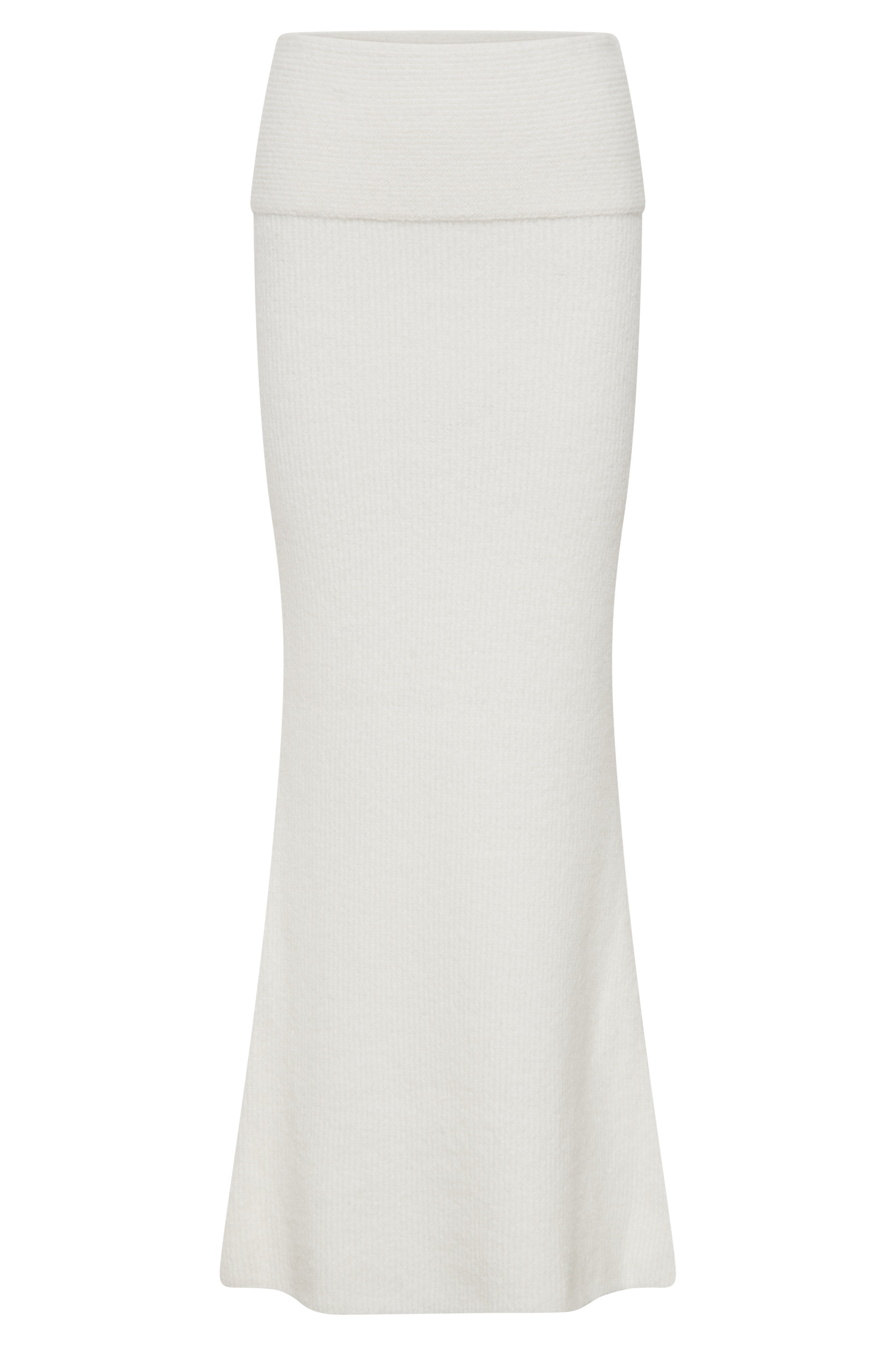 Charlotte Knit Maxi Skirt With Overlay - Ivory
