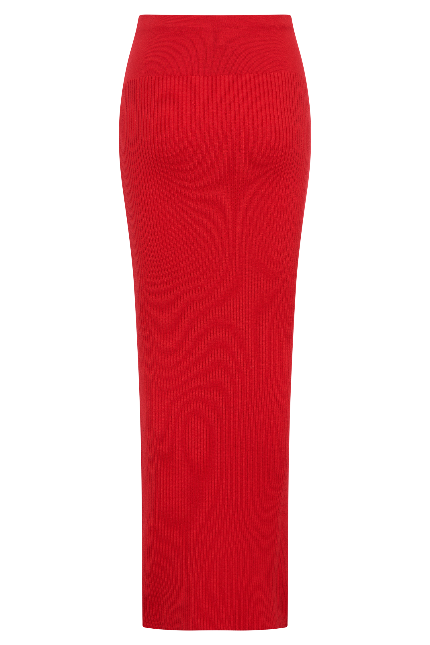 Mathilde Ribbed Knit Maxi Skirt - Ruby