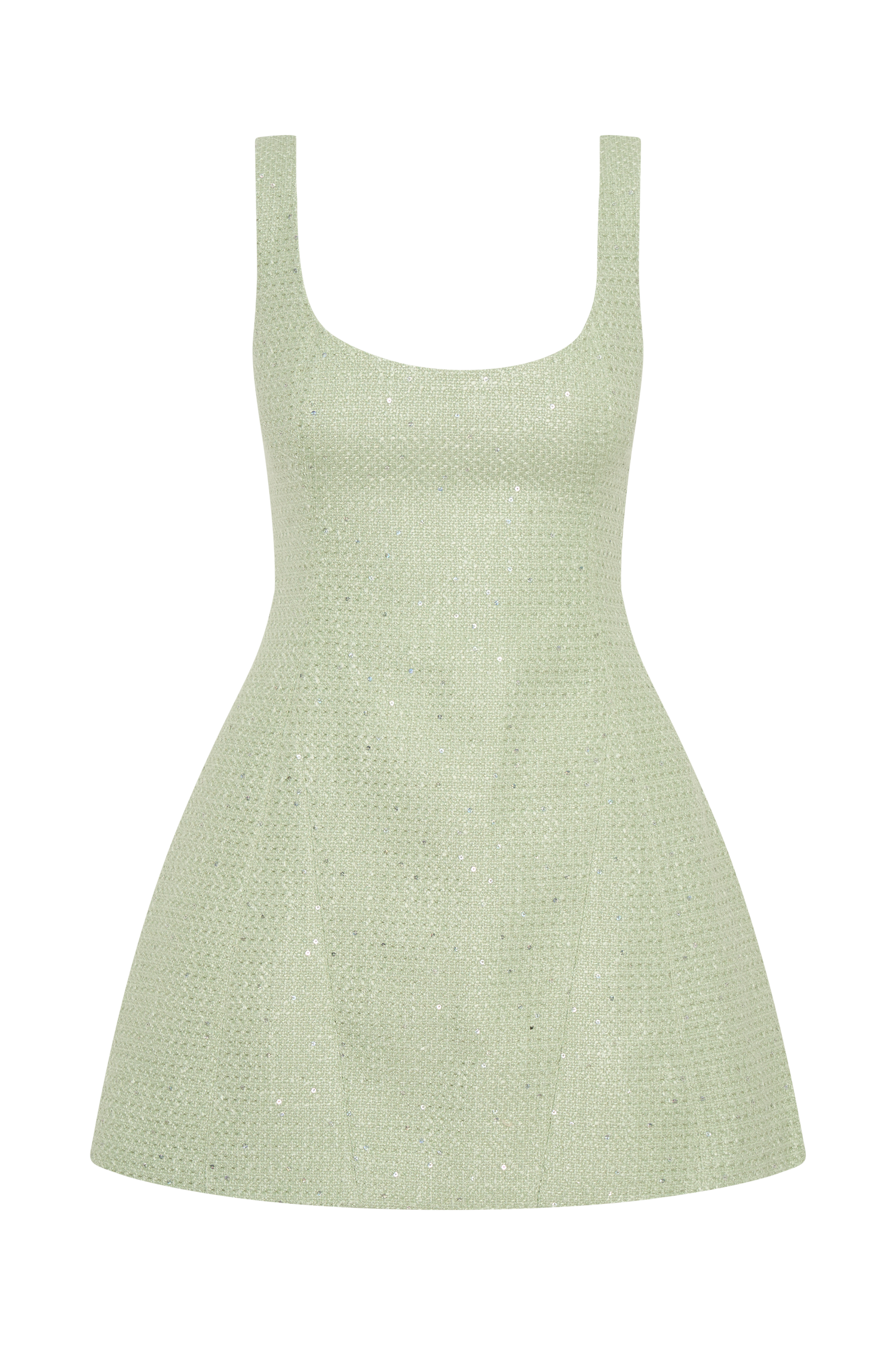 Beth Tweed Mini Dress - Pastel Green