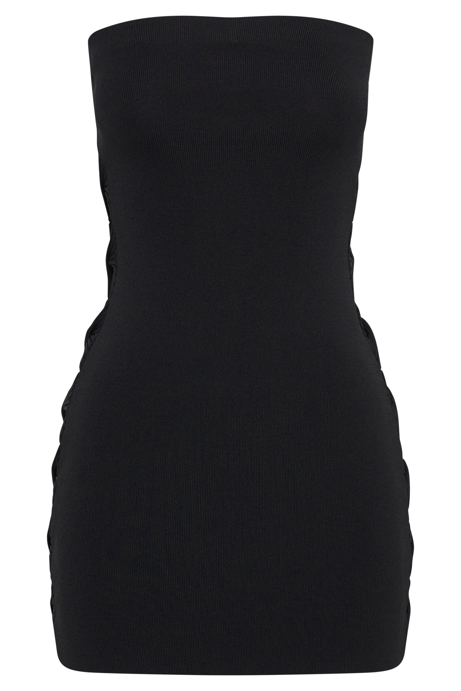 Maisy Strapless Knit Twist Mini Dress - Black