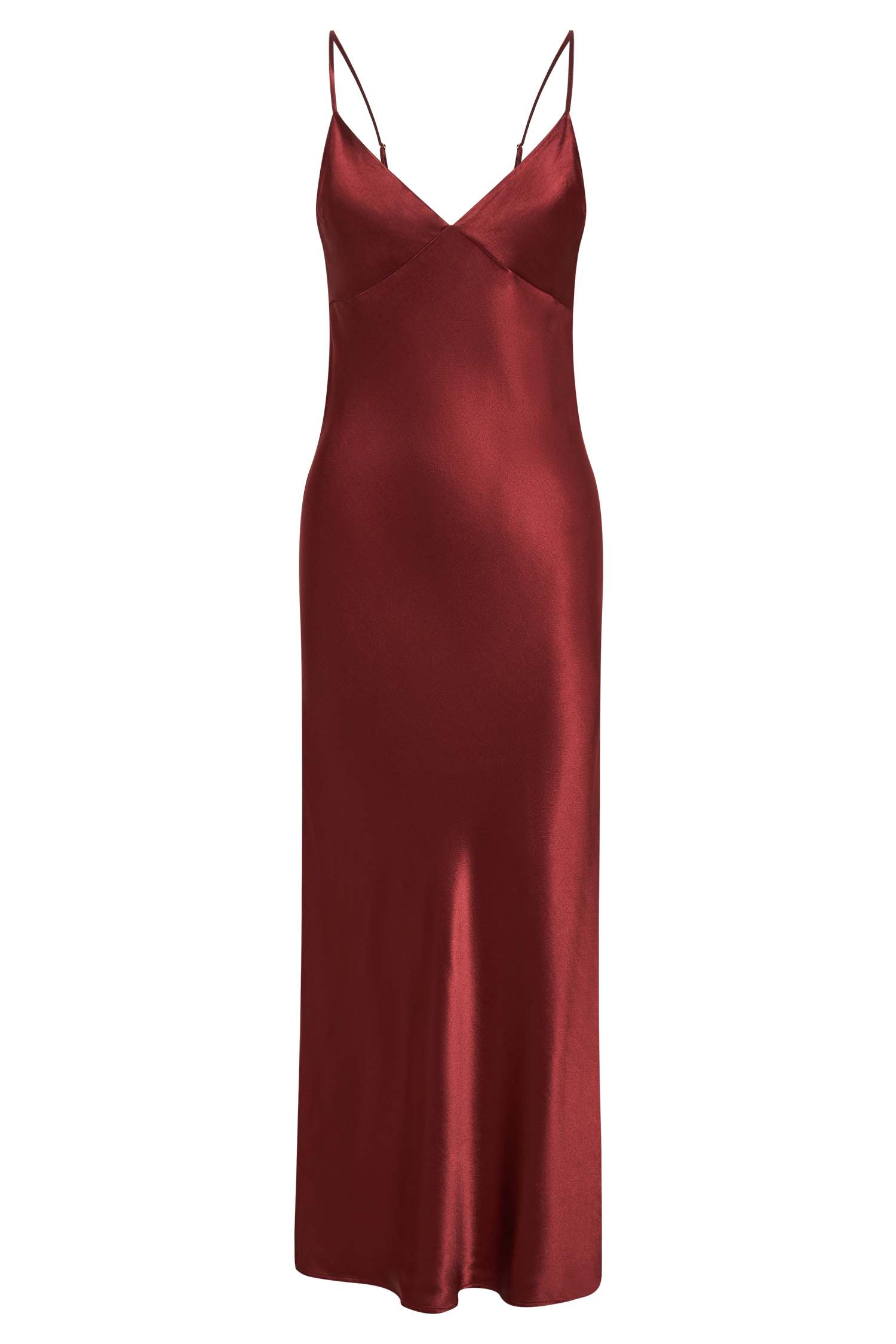 Kiko Satin Chiffon Midi Dress - Berry