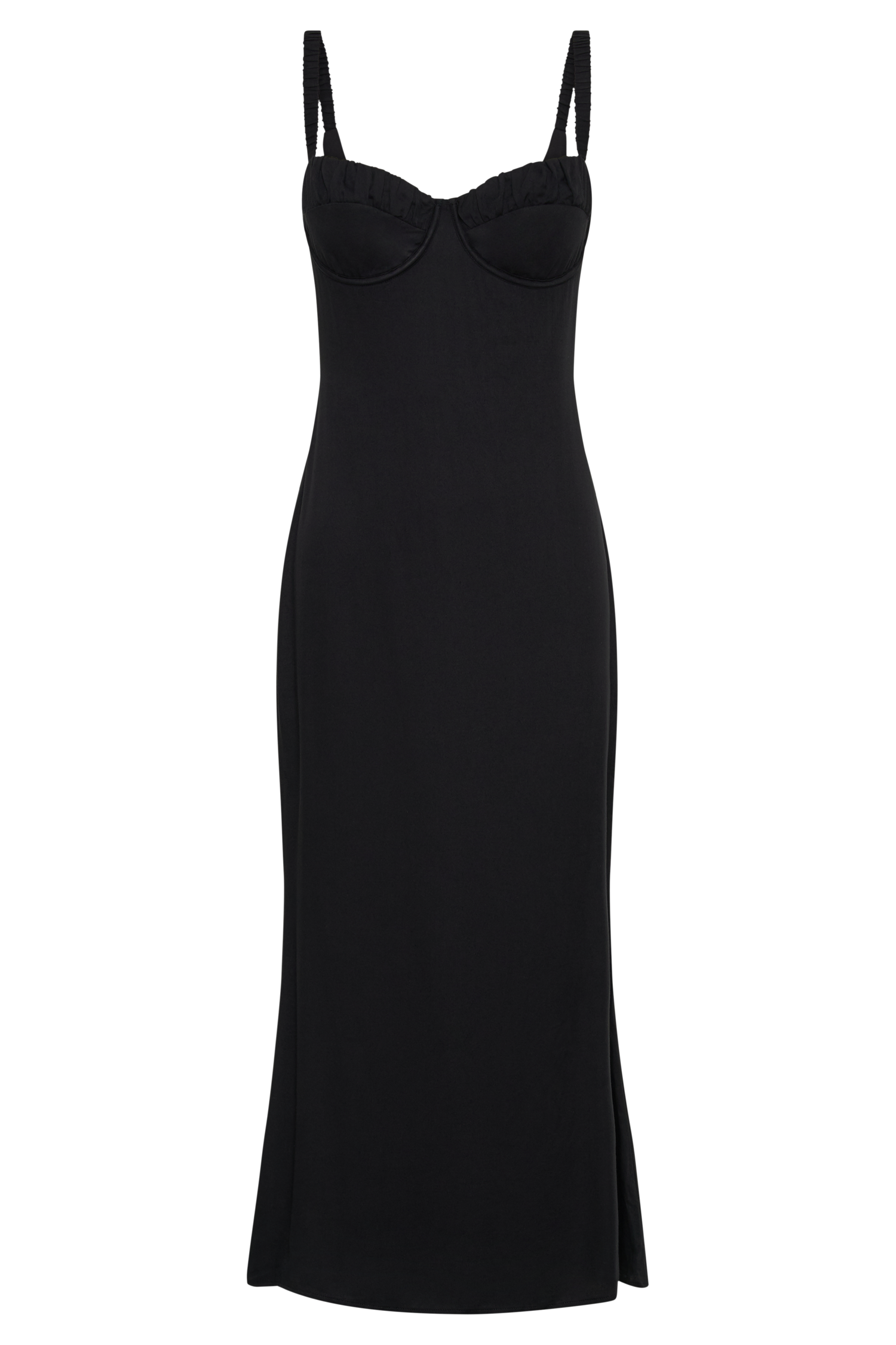Constance Cupped Midi Dress - Black