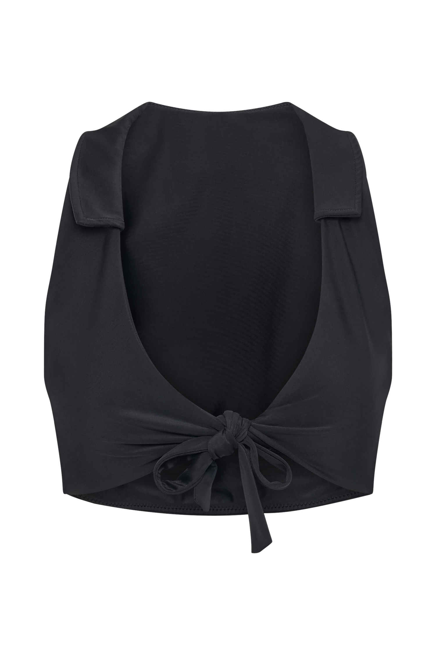 Clarita Recycled Tie Up Bikini Top - Black