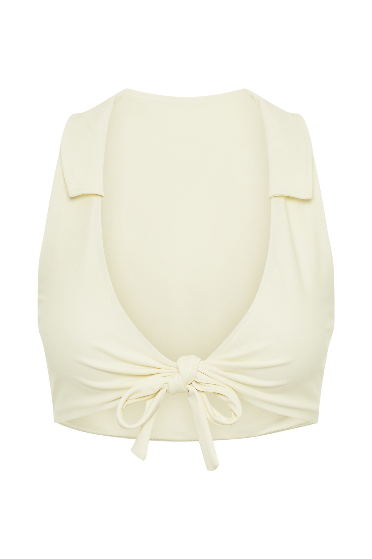 Clarita Recycled Tie Up Bikini Top - Ivory