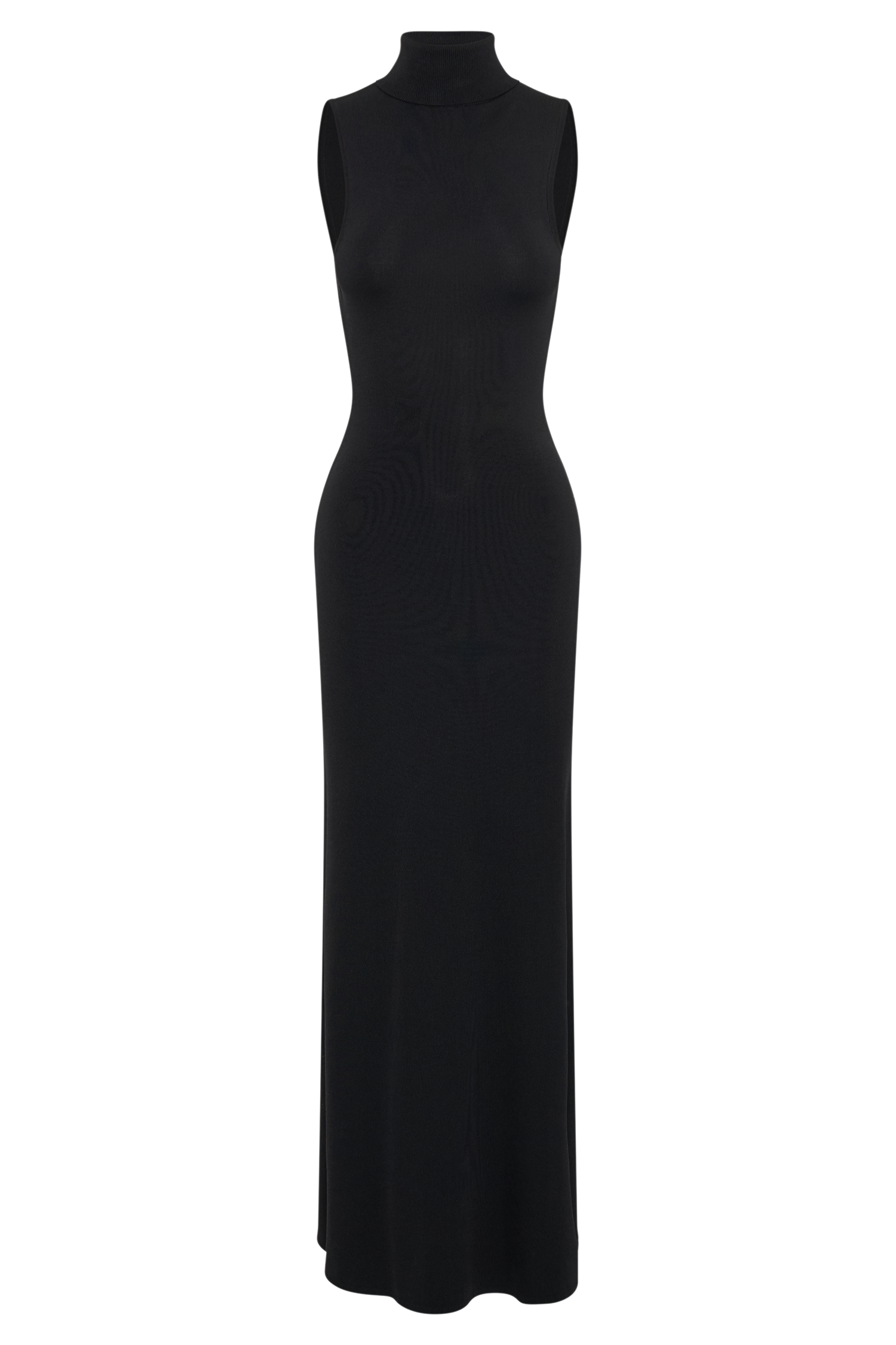 Louisa High Neck Knit Maxi Dress - Black