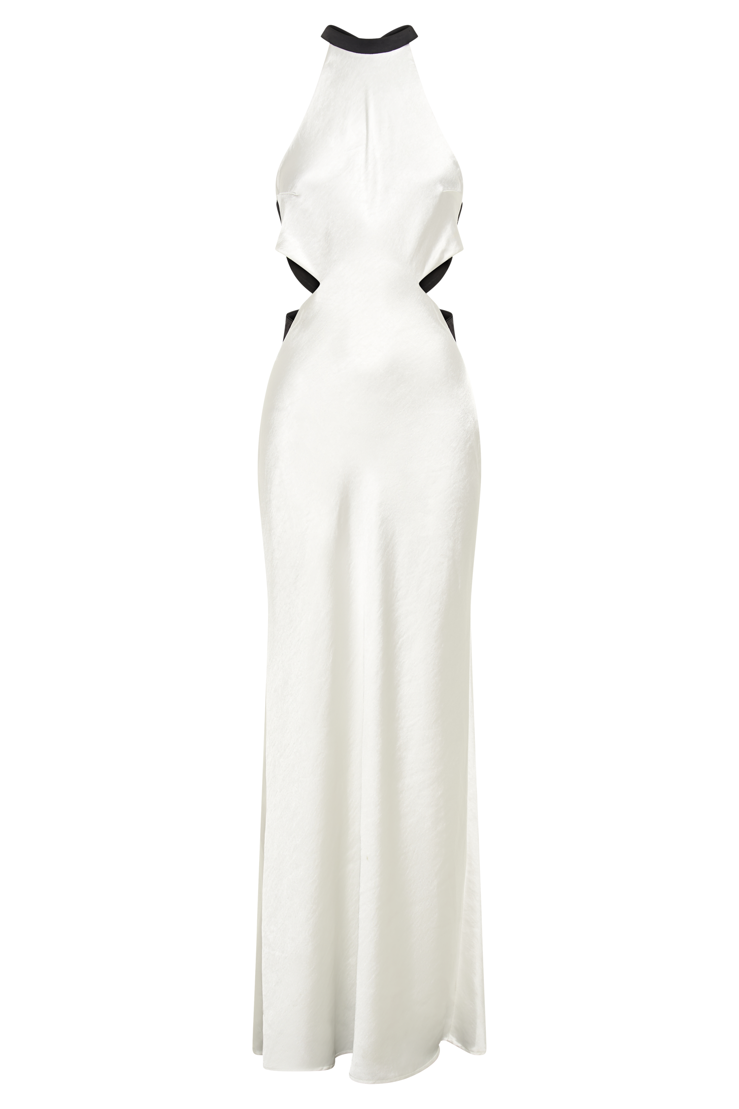 Nalani Satin Halter Maxi Dress - Black/White