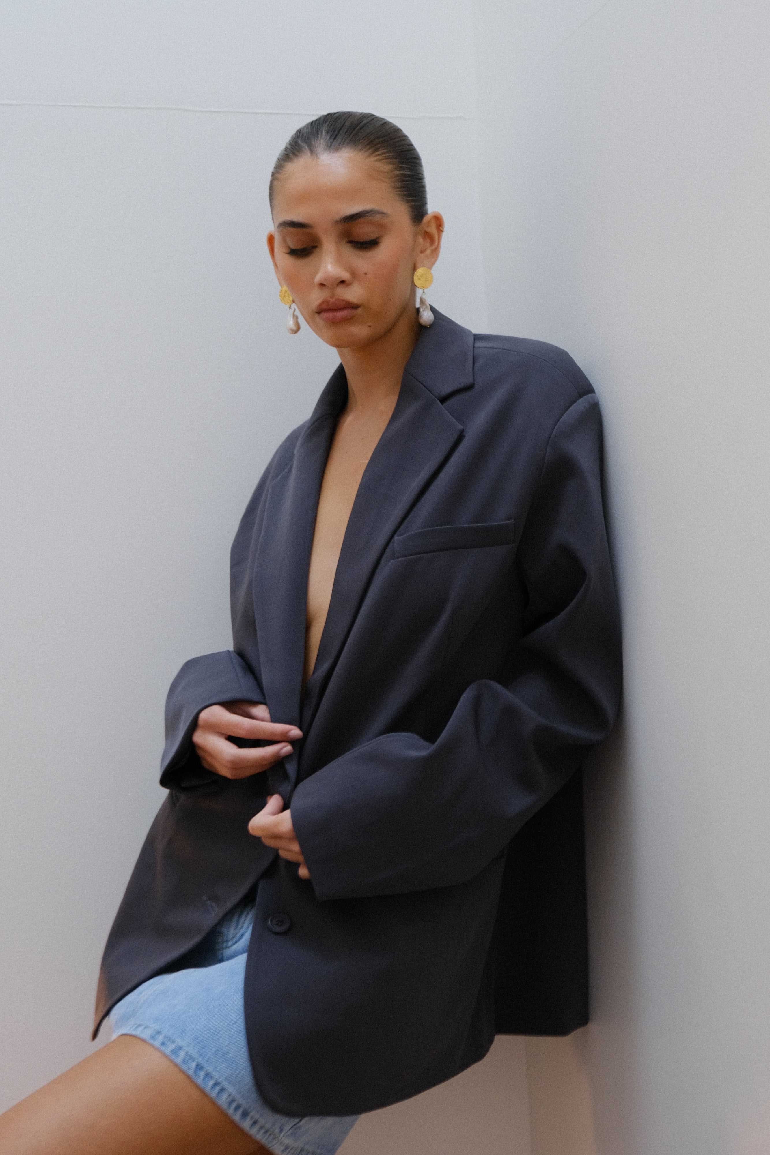 Simone Oversized Blazer - Charcoal