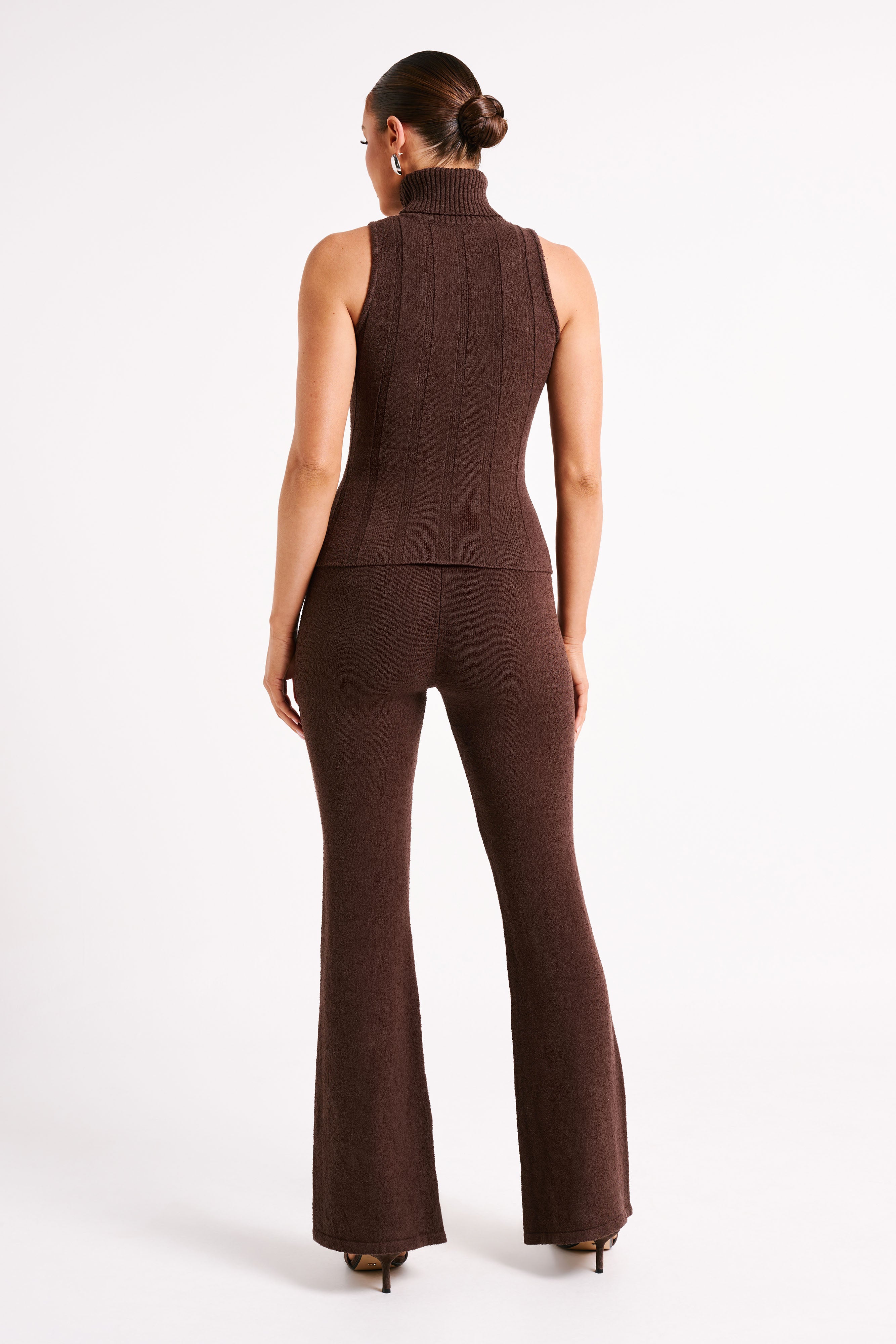 Angelina Ribbed Turtleneck - Chocolate