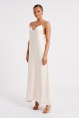 Beatrice Flowy Maxi Dress - Sand